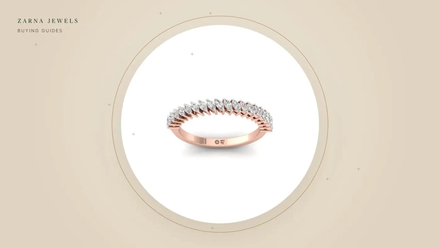 Rose gold half-eternity diamond ring