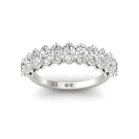 Oval Diamond Half Eternity Band