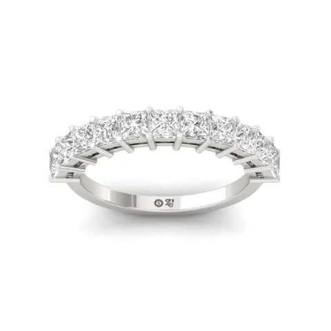 Princess Cut Diamond Half Eternity Band