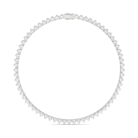 Heart Cut Diamond Tennis Necklace