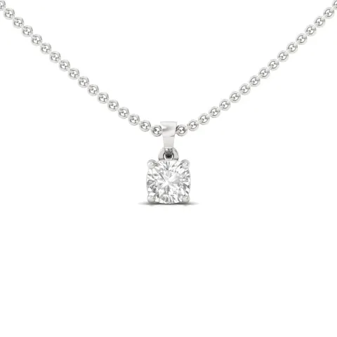 Cushion Cut Diamond Solitaire Pendant (Without Chain)