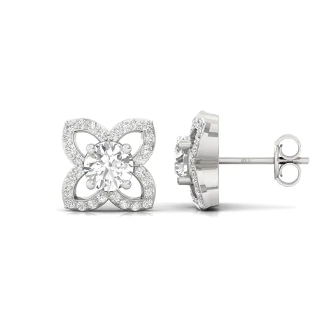 Round Cut Diamond Stud Earrings (1 Pair)