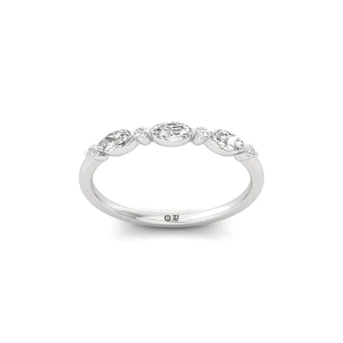 Marquise & Round Diamond Band Ring