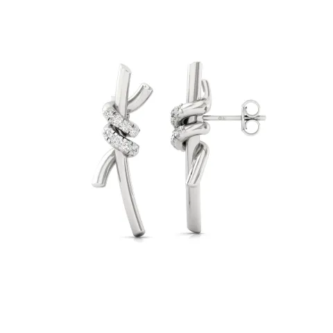 Knot-Inspired Diamond Stud Earrings