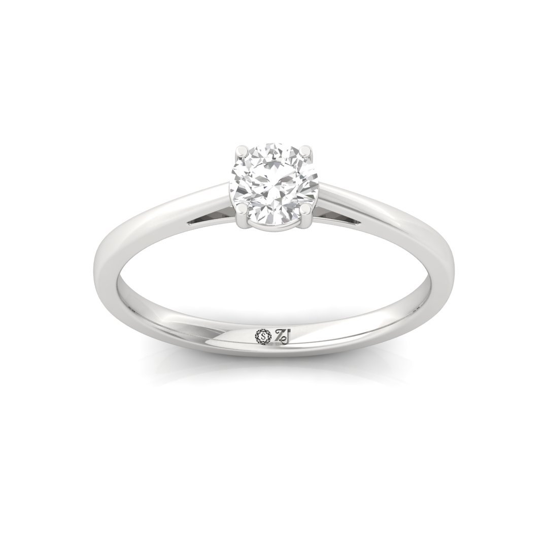 Round Cut Solitaire Diamond Engagement Ring of Forever Sparkle | Lab Grown CVD Promise Ring | 925 Silver | 10K | 14K | 18K - Main View