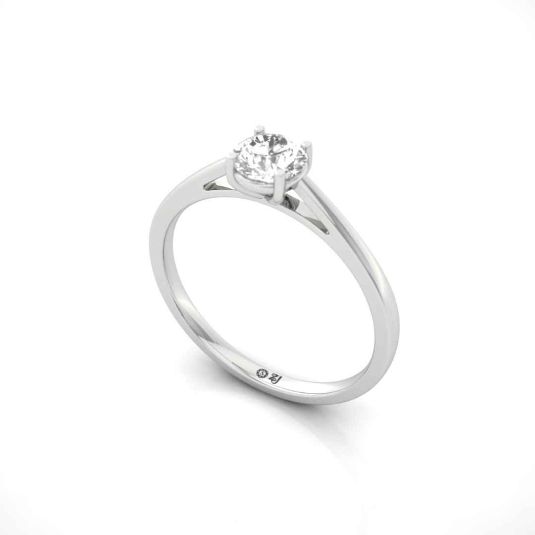 Round Cut Solitaire Diamond Engagement Ring of Forever Sparkle | Lab Grown CVD Promise Ring | 925 Silver | 10K | 14K | 18K - View 2
