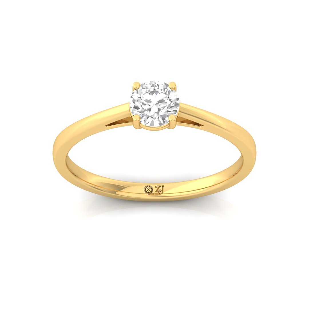 Round Cut Solitaire Diamond Engagement Ring of Forever Sparkle | Lab Grown CVD Promise Ring | 925 Silver | 10K | 14K | 18K - Gold Main View