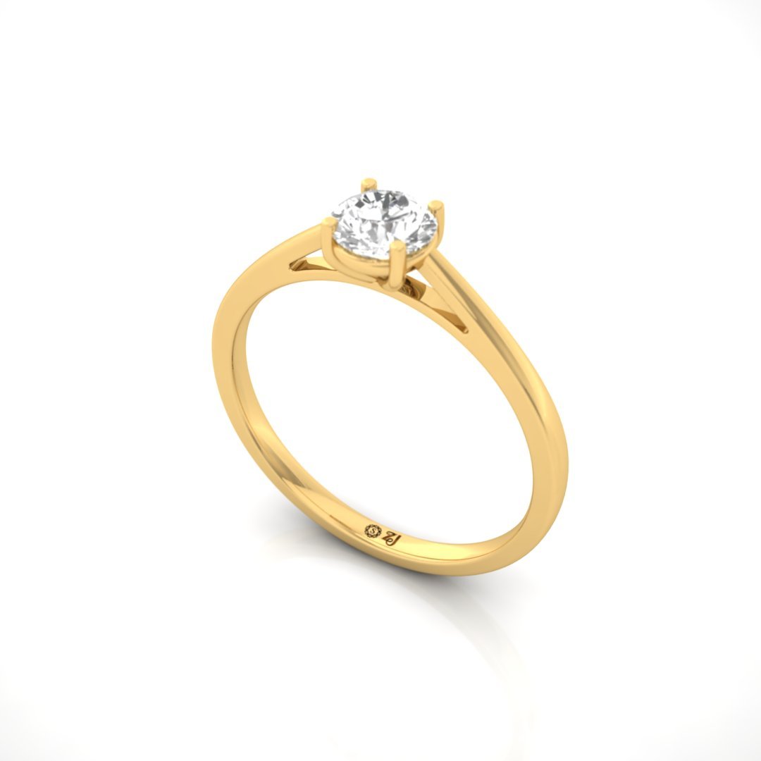 Round Cut Solitaire Diamond Engagement Ring of Forever Sparkle | Lab Grown CVD Promise Ring | 925 Silver | 10K | 14K | 18K - View 2