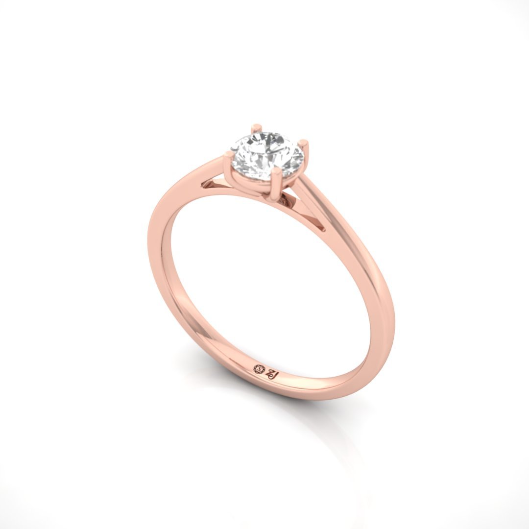 Round Cut Solitaire Diamond Engagement Ring of Forever Sparkle | Lab Grown CVD Promise Ring | 925 Silver | 10K | 14K | 18K - View 2