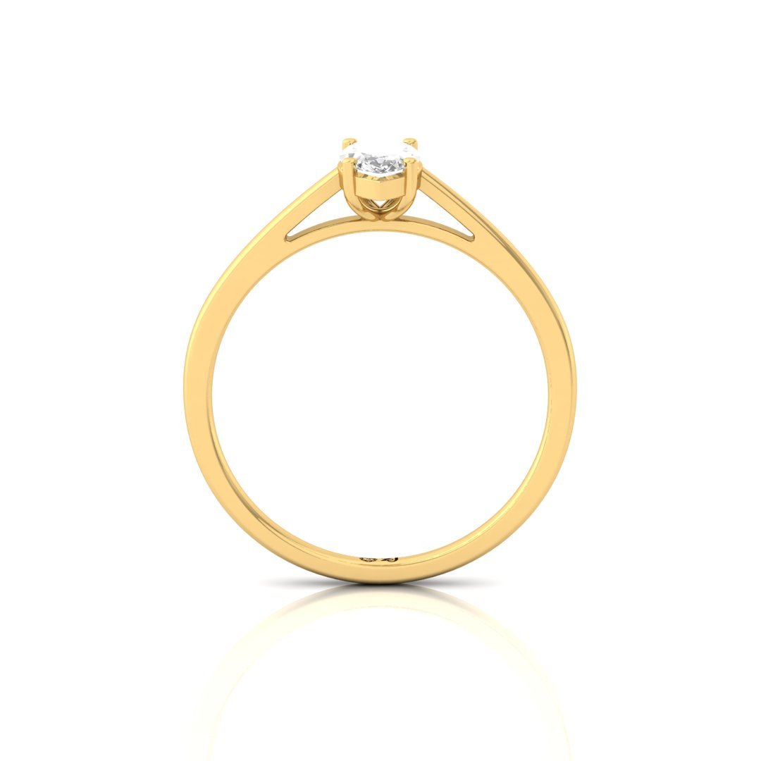 Marquise Cut Solitaire Diamond Ring of Timeless Grace | Lab Grown CVD Engagement Ring | 925 Silver | 10K | 14K | 18K - View 3