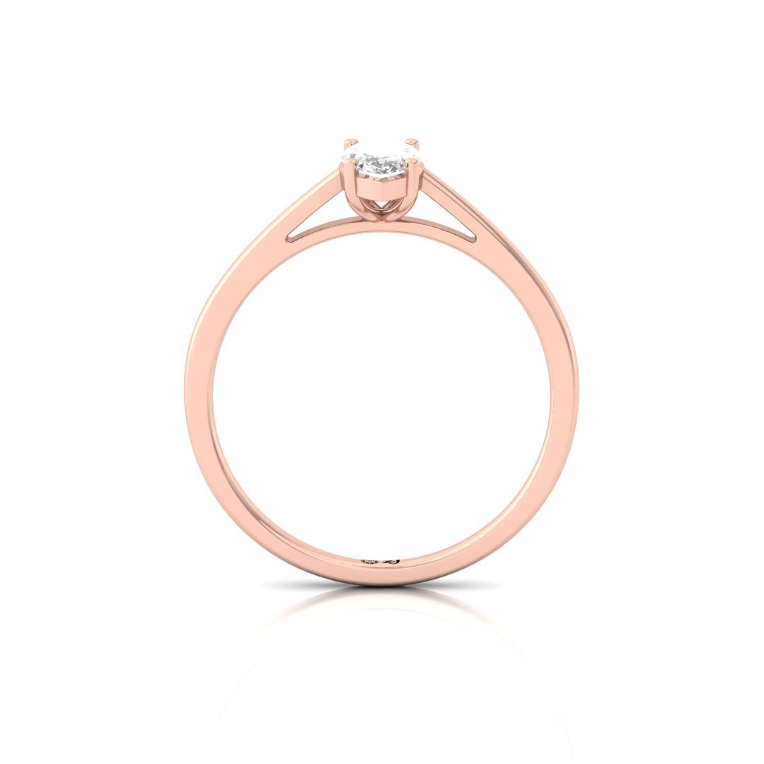 Marquise Cut Solitaire Diamond Ring of Timeless Grace | Lab Grown CVD Engagement Ring | 925 Silver | 10K | 14K | 18K - View 3
