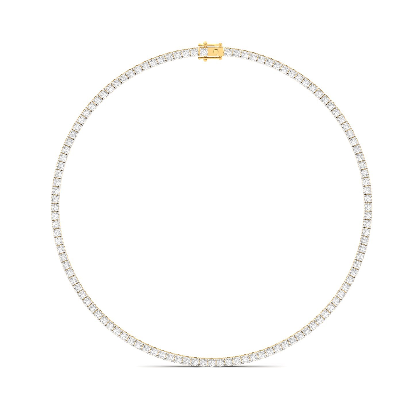 Round Tennis Diamond Necklace | Endless Brilliance Lab Grown Diamond Jewellery | Symbol of Grace & Luxury - Gold Main View