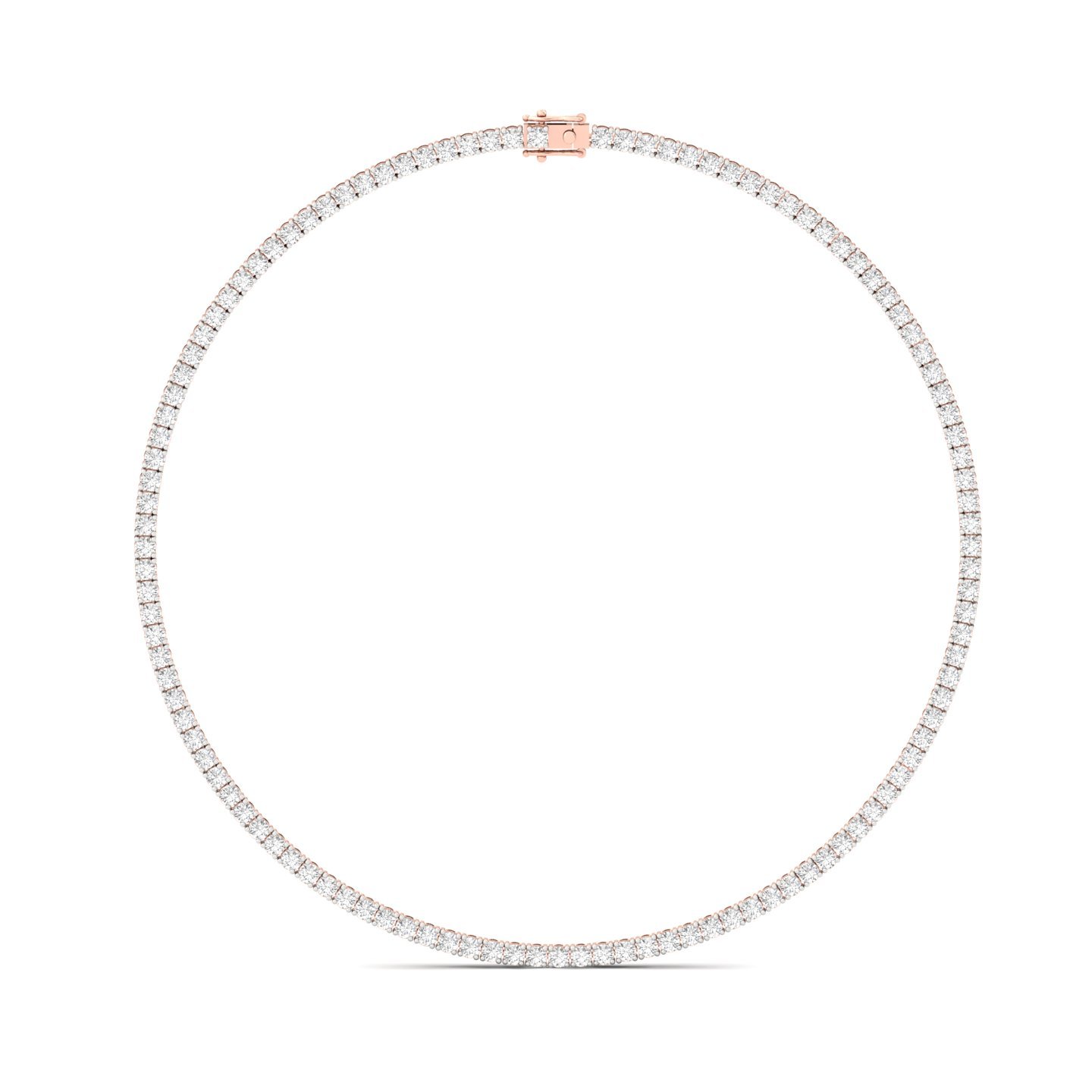 Round Tennis Diamond Necklace | Endless Brilliance Lab Grown Diamond Jewellery | Symbol of Grace & Luxury - Rose Gold Main View