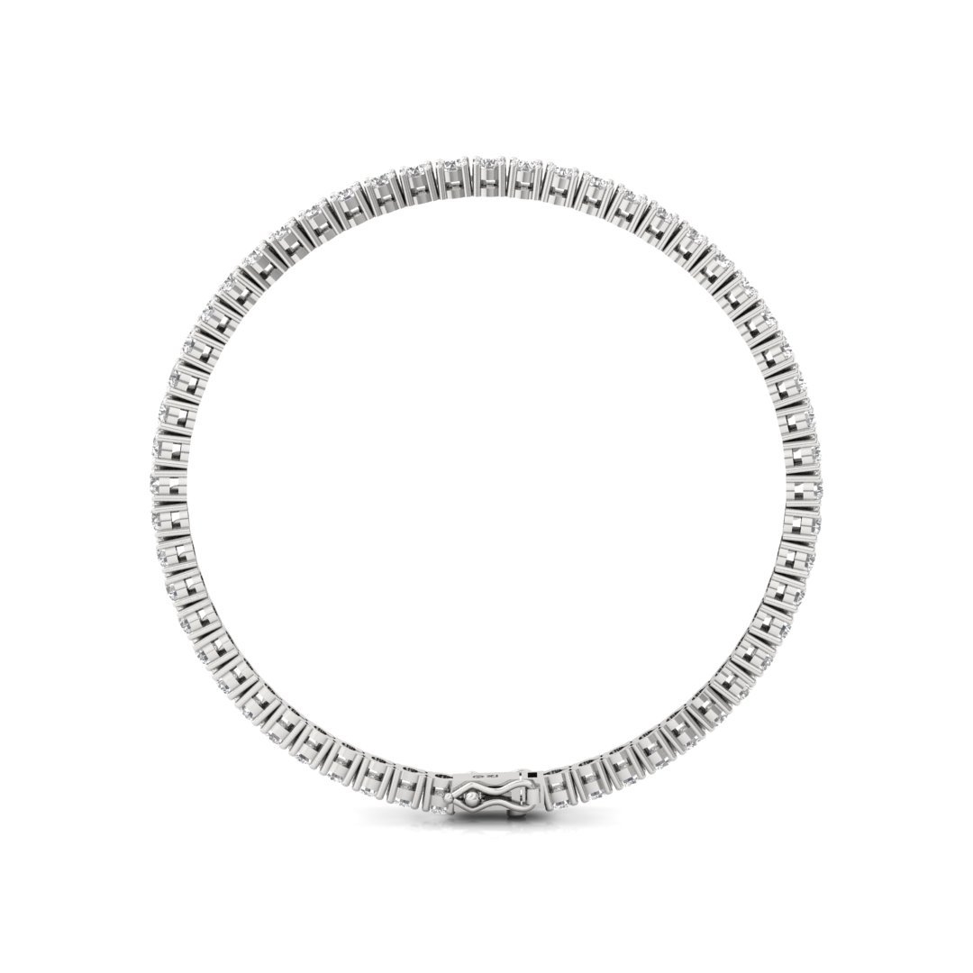 Classic Round Cut Diamond Tennis Bracelet of Eternal Elegance | Lab Grown CVD Diamonds | 925 Silver | 10K | 14K | 18K - View 3