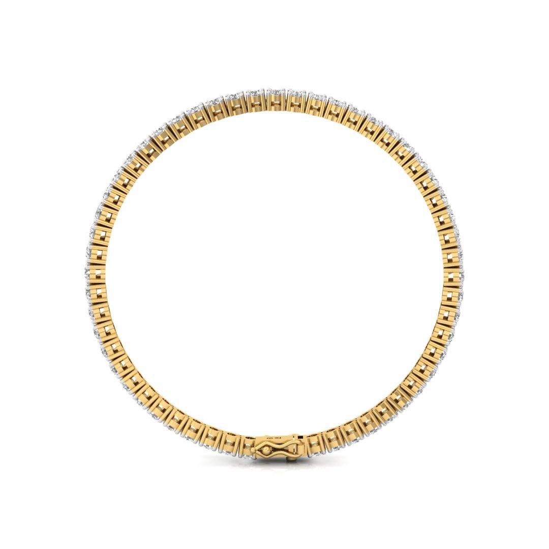 Classic Round Cut Diamond Tennis Bracelet of Eternal Elegance | Lab Grown CVD Diamonds | 925 Silver | 10K | 14K | 18K - View 4