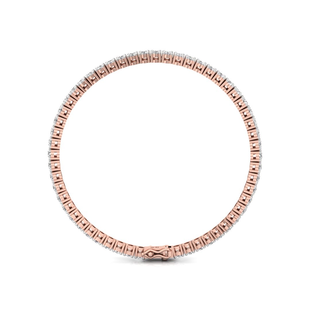 Classic Round Cut Diamond Tennis Bracelet of Eternal Elegance | Lab Grown CVD Diamonds | 925 Silver | 10K | 14K | 18K - View 3