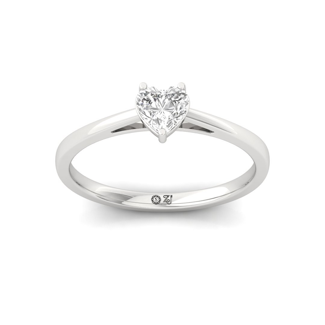 Heart Cut Solitaire Diamond Ring of Eternal Love | Lab Grown CVD Promise Ring | 925 Silver | 10K | 14K | 18K - Main View