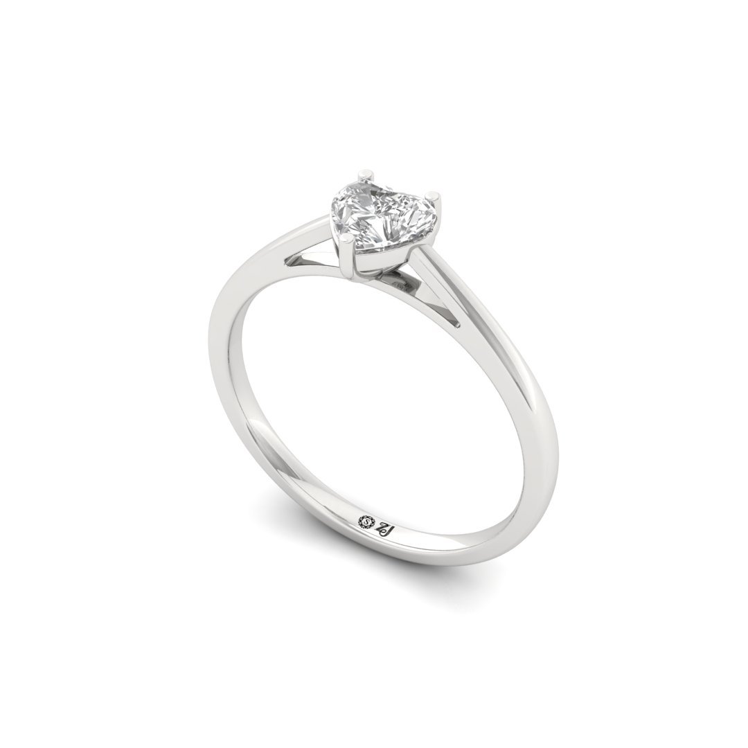Heart Cut Solitaire Diamond Ring of Eternal Love | Lab Grown CVD Promise Ring | 925 Silver | 10K | 14K | 18K - View 2