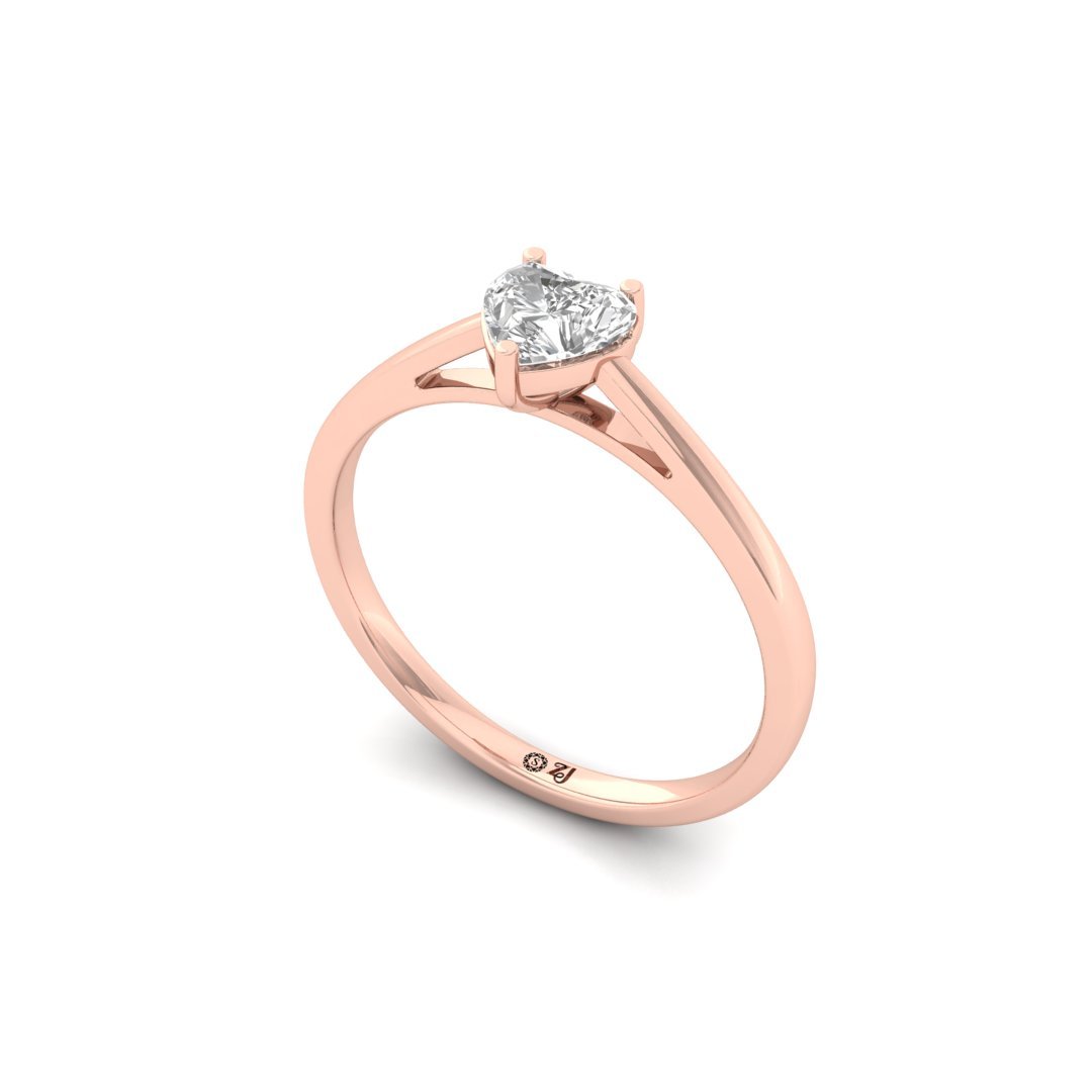 Heart Cut Solitaire Diamond Ring of Eternal Love | Lab Grown CVD Promise Ring | 925 Silver | 10K | 14K | 18K - View 2