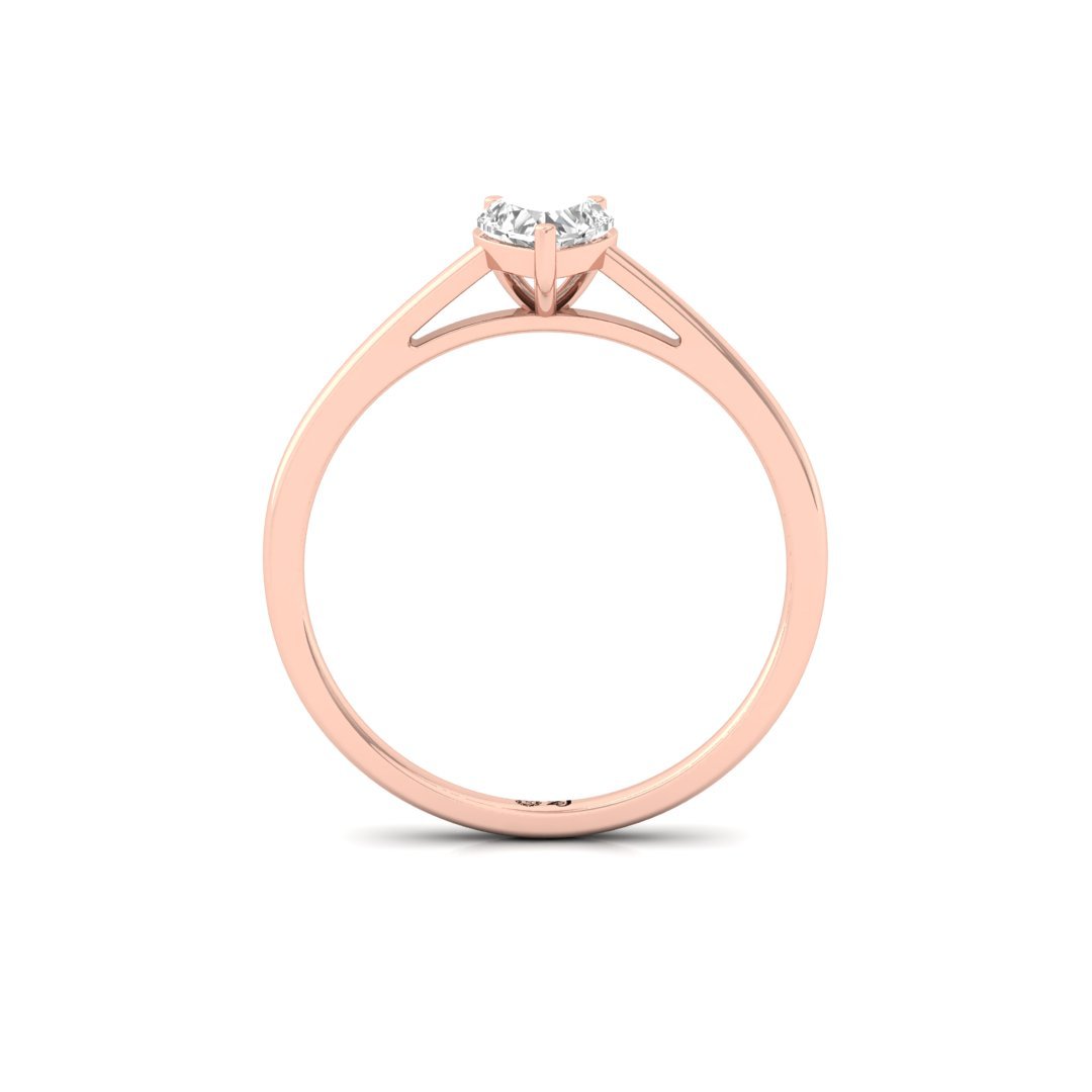 Heart Cut Solitaire Diamond Ring of Eternal Love | Lab Grown CVD Promise Ring | 925 Silver | 10K | 14K | 18K - View 3