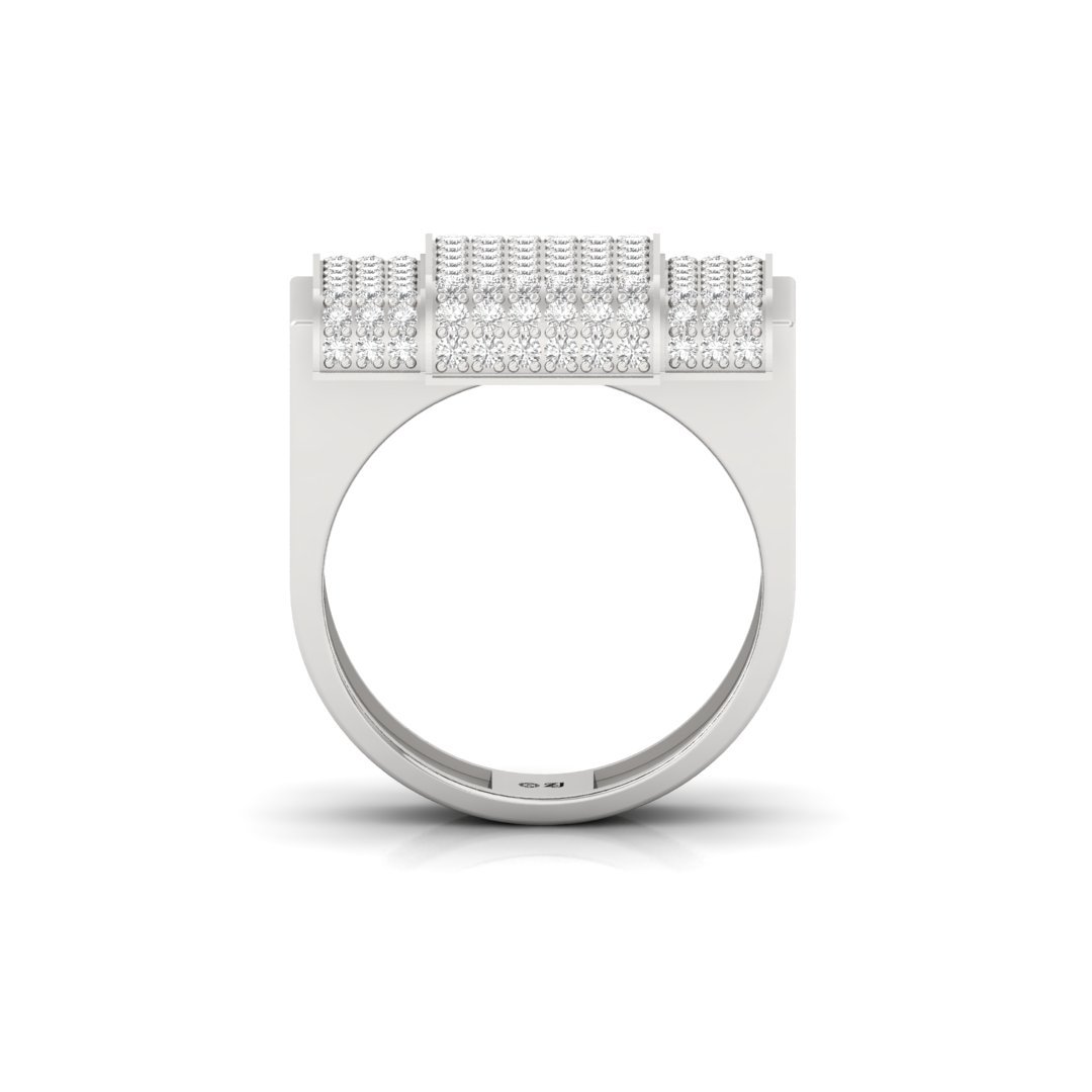 Men’s Diamond Statement Ring | Bold Pavé Lab Grown Diamond Band | Modern Luxury | 925 Silver | 10K | 14K | 18K - View 3