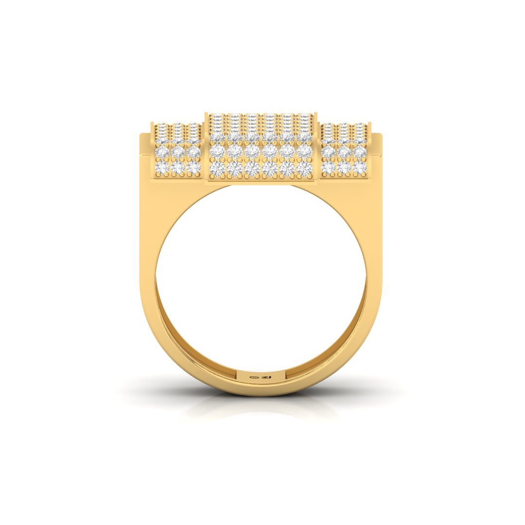 Men’s Diamond Statement Ring | Bold Pavé Lab Grown Diamond Band | Modern Luxury | 925 Silver | 10K | 14K | 18K - View 3