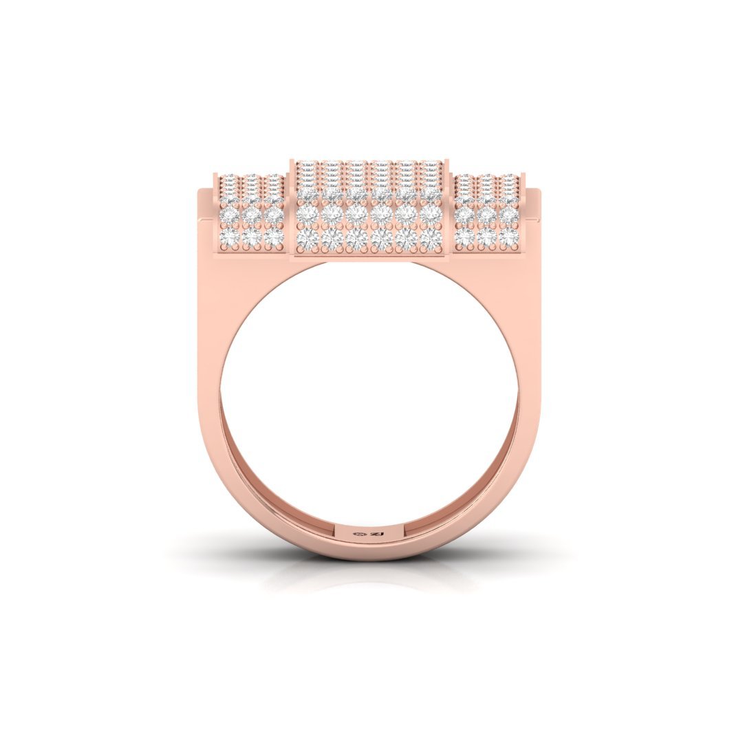 Men’s Diamond Statement Ring | Bold Pavé Lab Grown Diamond Band | Modern Luxury | 925 Silver | 10K | 14K | 18K - View 3