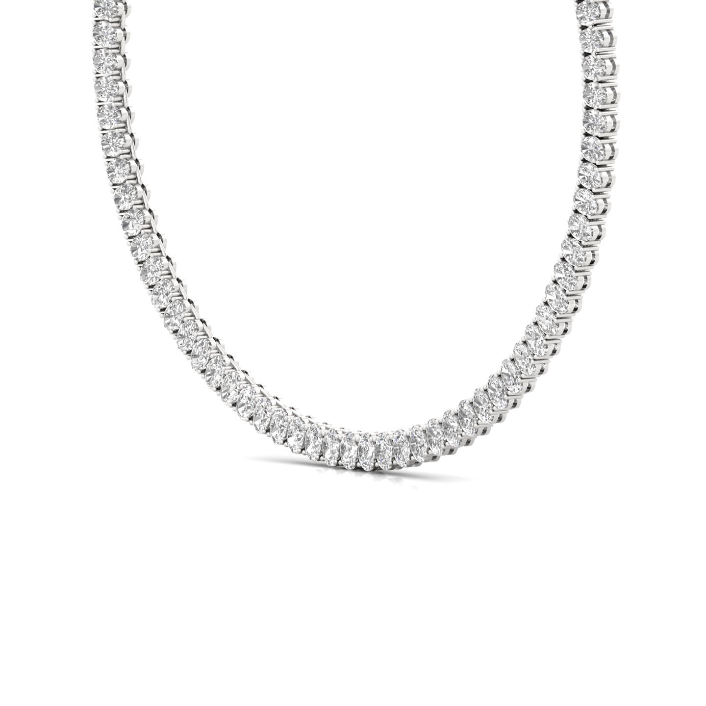 Oval Tennis Diamond Necklace | Endless Sparkle Lab Grown Diamond Jewellery | Eternal Elegance - View 2