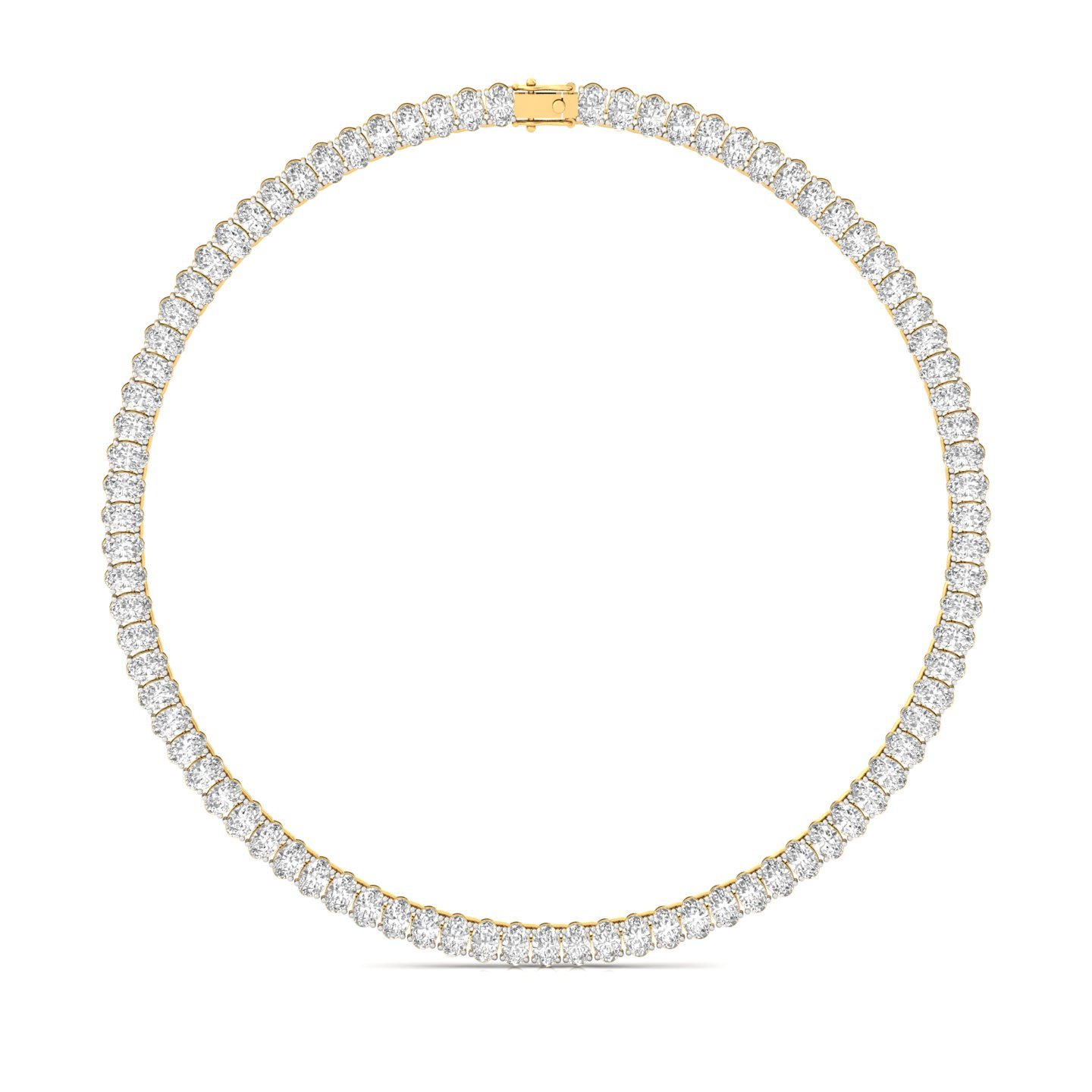 Oval Tennis Diamond Necklace | Endless Sparkle Lab Grown Diamond Jewellery | Eternal Elegance - Gold Main View