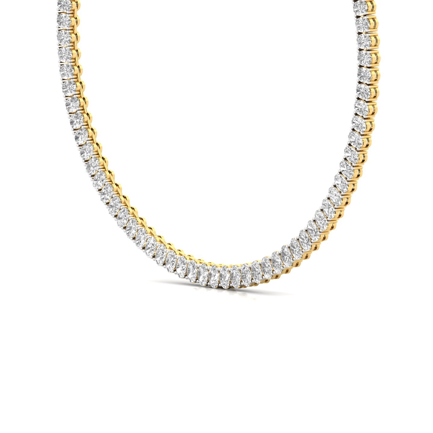 Oval Tennis Diamond Necklace | Endless Sparkle Lab Grown Diamond Jewellery | Eternal Elegance - View 2