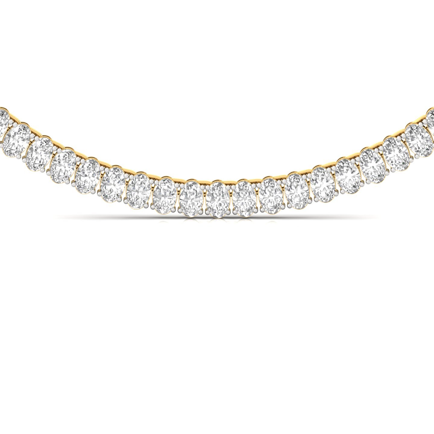 Oval Tennis Diamond Necklace | Endless Sparkle Lab Grown Diamond Jewellery | Eternal Elegance - View 3