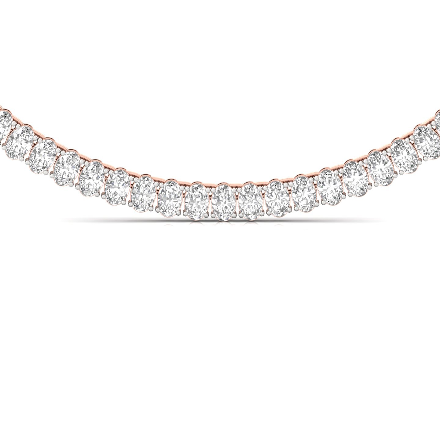 Oval Tennis Diamond Necklace | Endless Sparkle Lab Grown Diamond Jewellery | Eternal Elegance - View 3