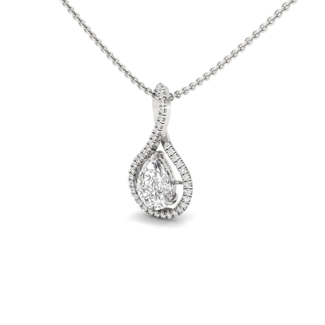 Infinity Teardrop Diamond Pendant | Lab Grown Pear Cut & Round Diamonds | Symbol of Eternal Love (Without Chain) | 925 Silver | 10K | 14K | 18K - View 2