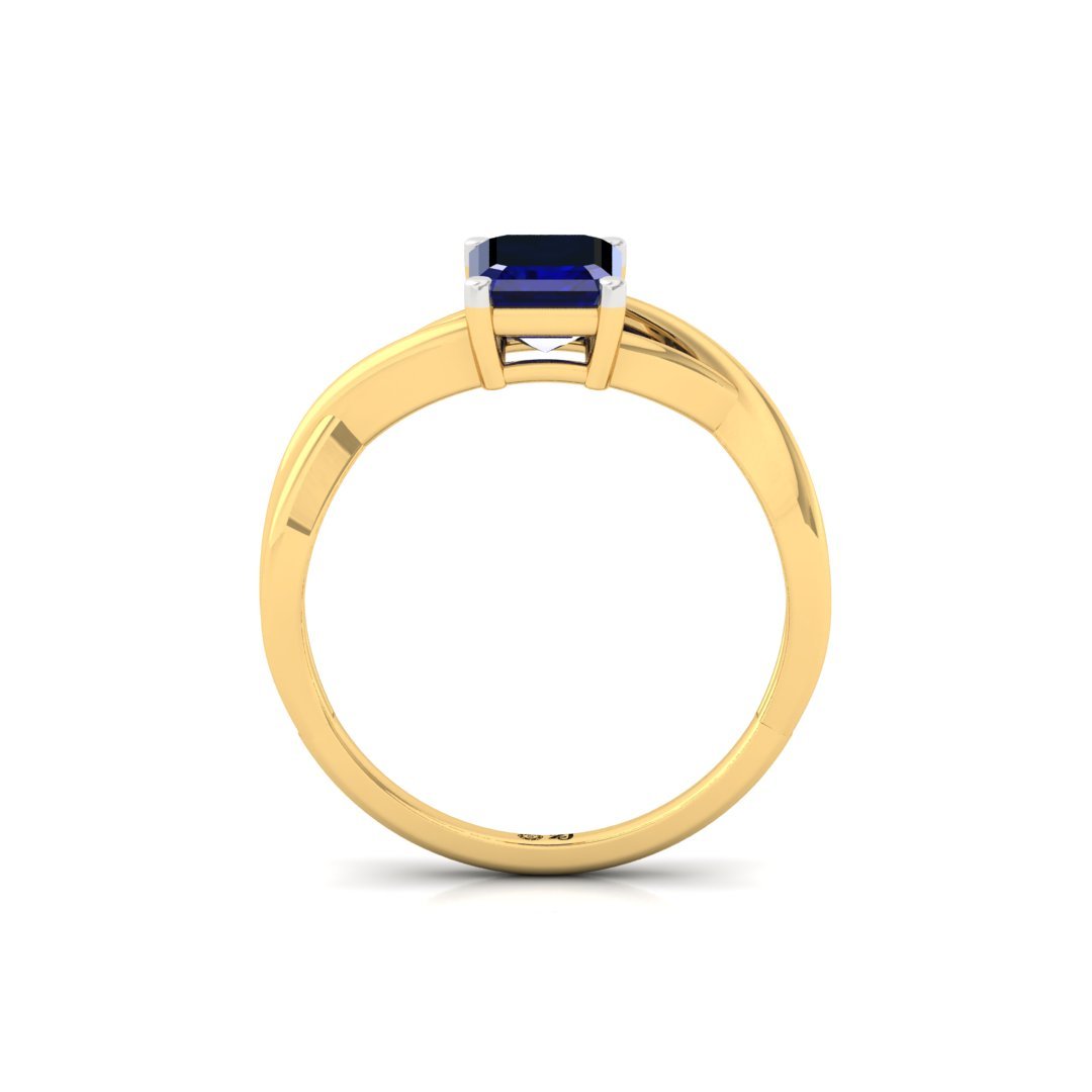 Emerald Cut Blue Diamond Promise Ring | Symbol of Devotion & Eternal Bond | Lab Grown CVD Solitaire Ring | 925 Silver | 10K | 14K | 18K - View 3