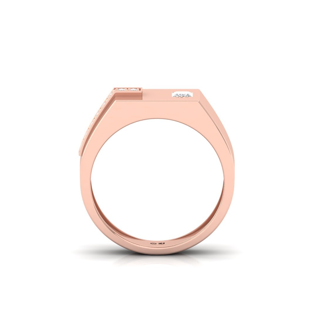 Men’s Two-Tone Diamond Band | Modern Lab Grown Diamond Ring | Bold Sophistication | 925 Silver | 10K | 14K | 18K - View 3