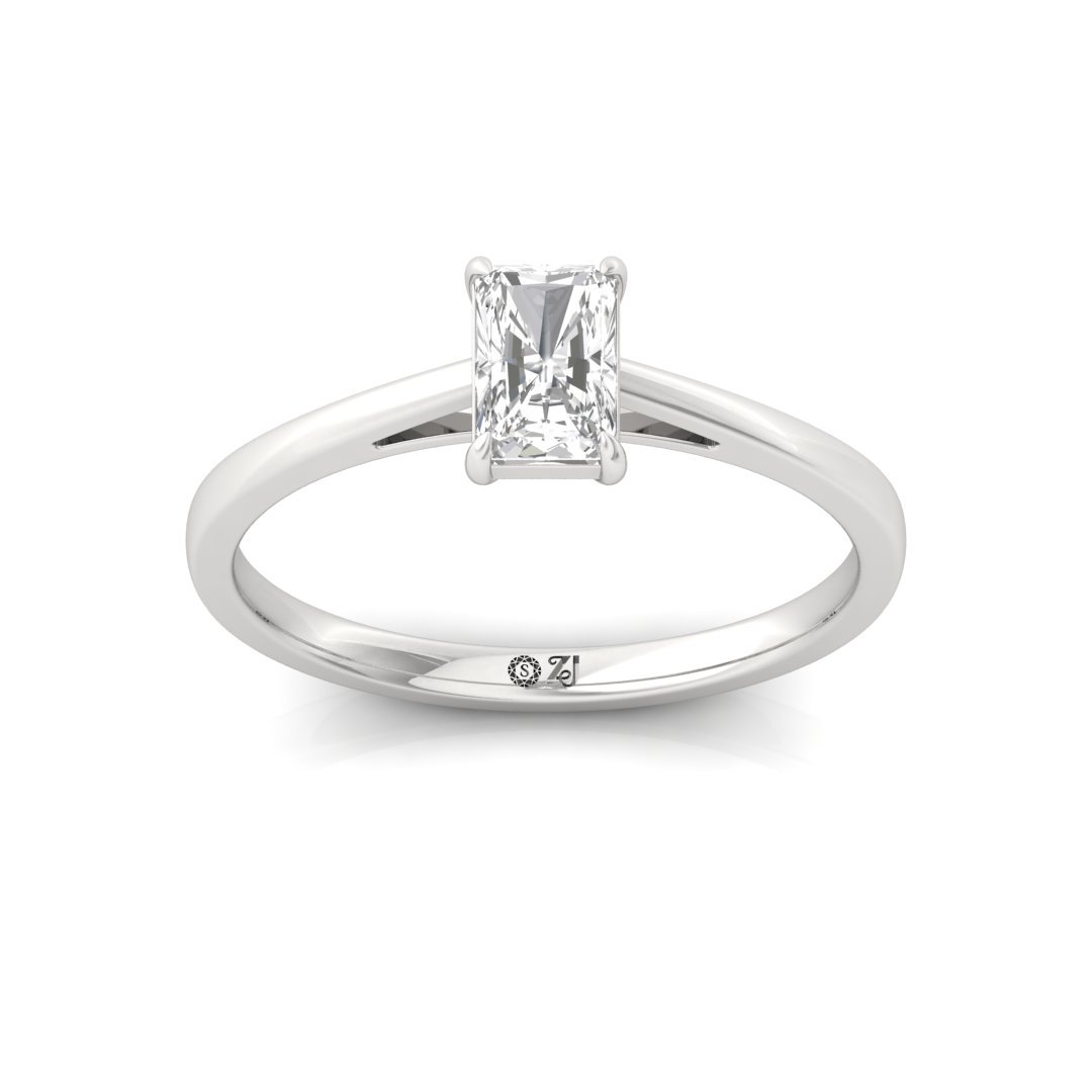 Radiant Cut Diamond Engagement Ring | Elegant Love Solitaire Ring | Lab Grown CVD Diamond | 925 Silver | 10K | 14K | 18K - Main View
