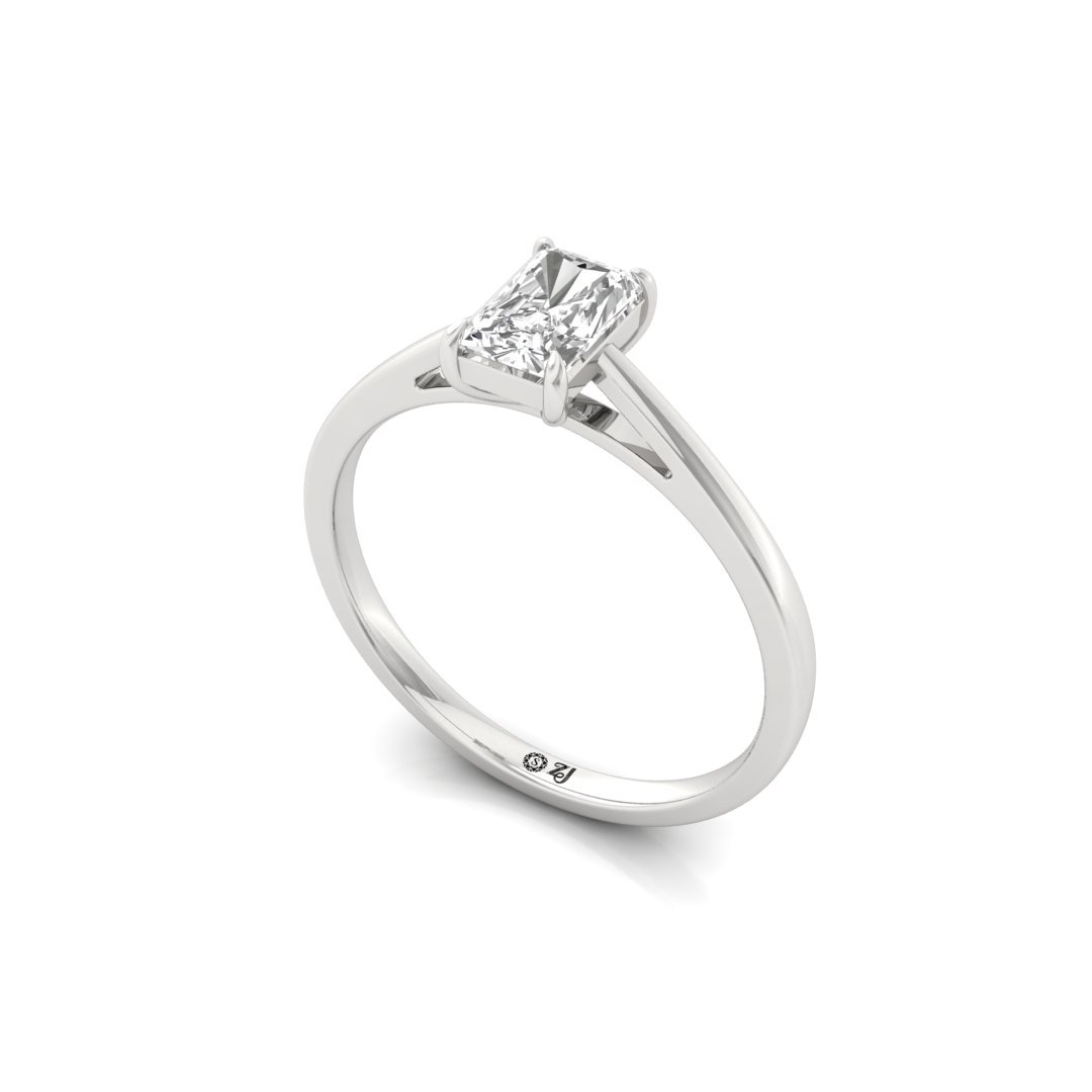 Radiant Cut Diamond Engagement Ring | Elegant Love Solitaire Ring | Lab Grown CVD Diamond | 925 Silver | 10K | 14K | 18K - View 2