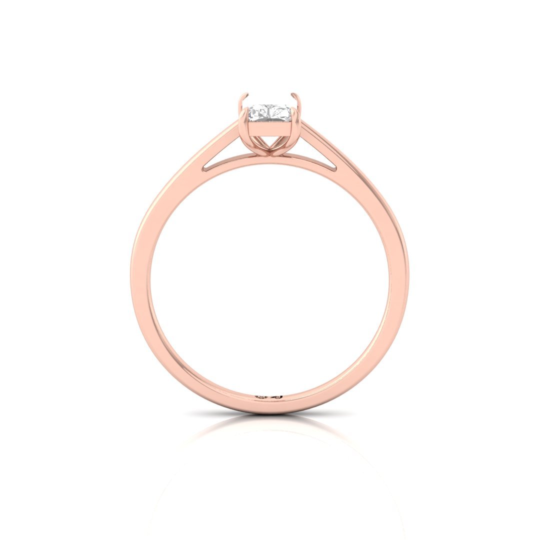 Radiant Cut Diamond Engagement Ring | Elegant Love Solitaire Ring | Lab Grown CVD Diamond | 925 Silver | 10K | 14K | 18K - View 3