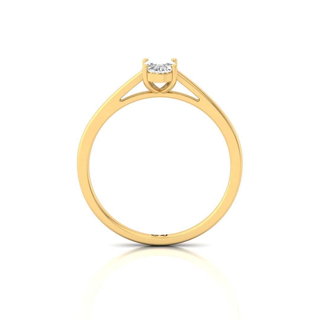 Oval Cut Diamond Engagement Ring | Classic Solitaire Promise Ring of Love | Lab Grown CVD Diamond | 925 Silver | 10K | 14K | 18K - View 3