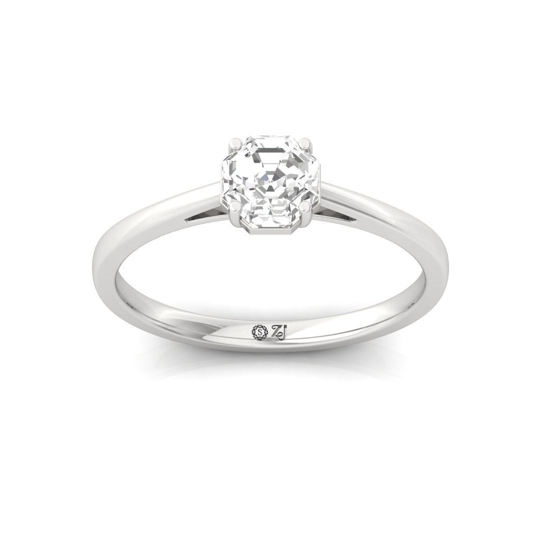 Octagon Cut Diamond Engagement Ring | 0.90 CT Solitaire Promise Ring | Symbol of Eternal Bond | Lab Grown CVD Diamond | 925 Silver | 10K | 14K | 18K - Main View