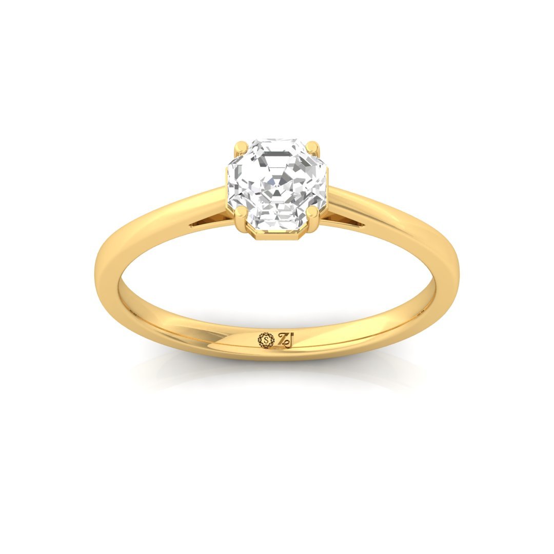 Octagon Cut Diamond Engagement Ring | 0.90 CT Solitaire Promise Ring | Symbol of Eternal Bond | Lab Grown CVD Diamond | 925 Silver | 10K | 14K | 18K - Gold Main View
