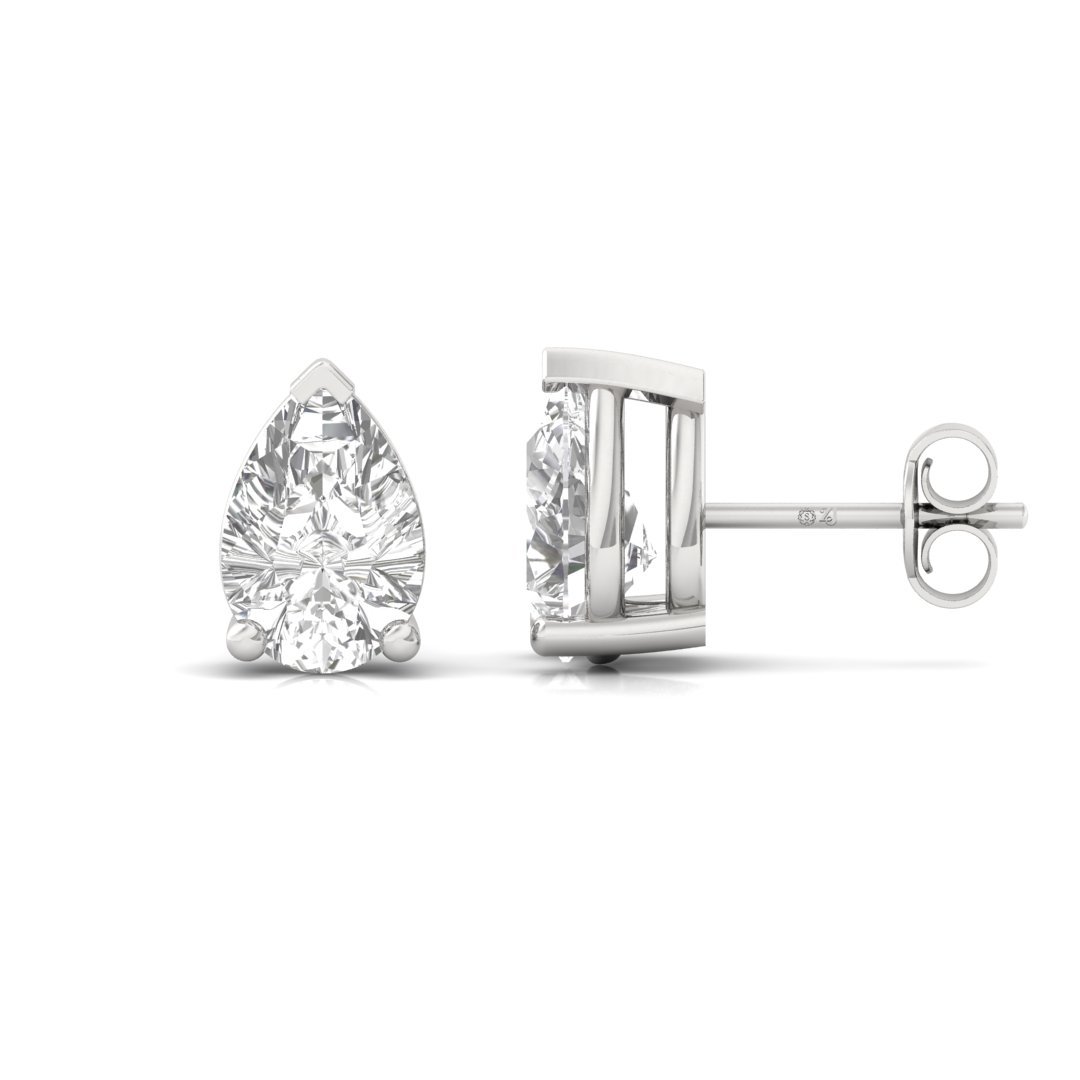 0.71 CT Pear Cut Diamond Stud Earrings (1 Pair) | Teardrop Elegance Lab Grown CVD Diamond Solitaire Earrings | 925 Silver | 10K | 14K | 18K - Main View
