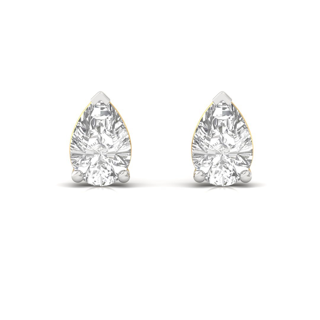 0.71 CT Pear Cut Diamond Stud Earrings (1 Pair) | Teardrop Elegance Lab Grown CVD Diamond Solitaire Earrings | 925 Silver | 10K | 14K | 18K - View 2