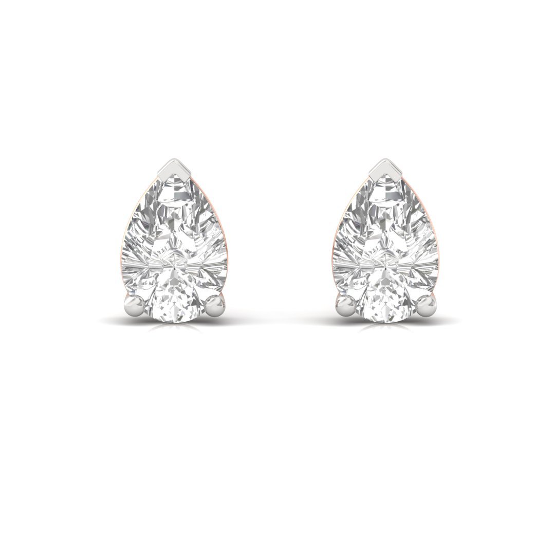 0.71 CT Pear Cut Diamond Stud Earrings (1 Pair) | Teardrop Elegance Lab Grown CVD Diamond Solitaire Earrings | 925 Silver | 10K | 14K | 18K - View 2