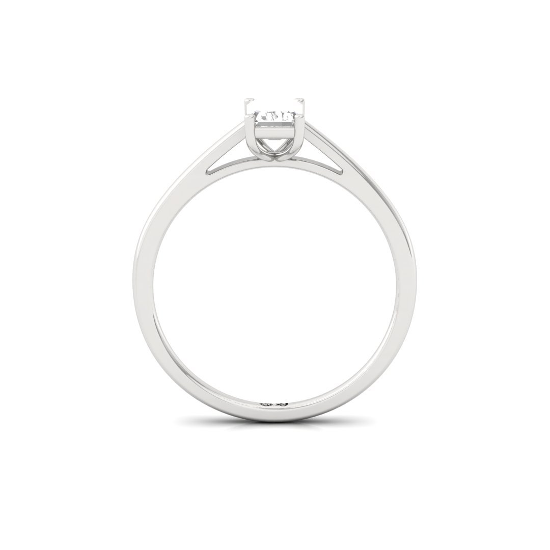 Emerald Cut Solitaire Diamond Ring of Pure Grace | Lab Grown CVD Engagement Ring | 925 Silver | 10K | 14K | 18K - View 3
