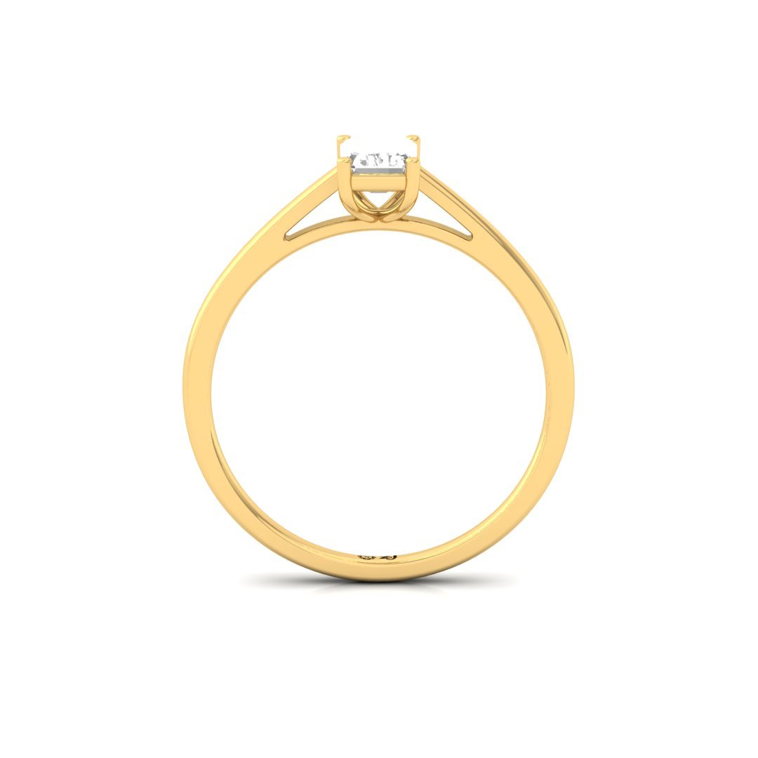 Emerald Cut Solitaire Diamond Ring of Pure Grace | Lab Grown CVD Engagement Ring | 925 Silver | 10K | 14K | 18K - View 3