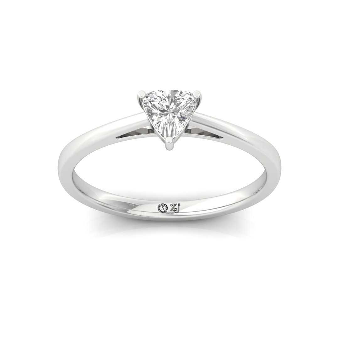 Trillion Cut Diamond Engagement Ring | Modern Lab Grown CVD Solitaire Ring of Strength & Bonding | 925 Silver | 10K | 14K | 18K - Main View