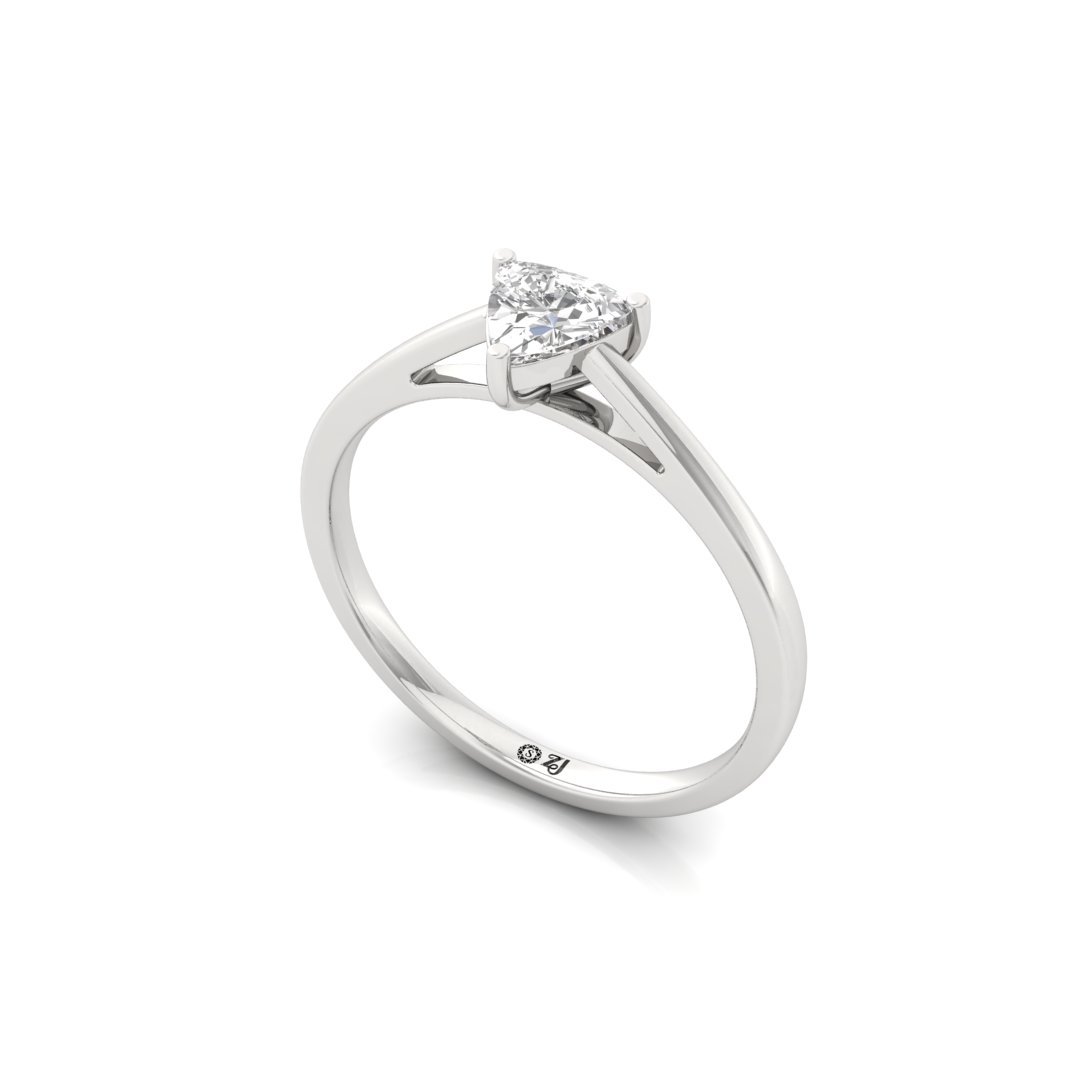 Trillion Cut Diamond Engagement Ring | Modern Lab Grown CVD Solitaire Ring of Strength & Bonding | 925 Silver | 10K | 14K | 18K - View 2