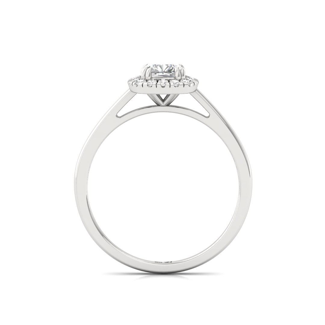 Cushion Cut Diamond Halo Engagement Ring | Sparkling Lab Grown CVD Solitaire of Eternal Love | 925 Silver | 10K | 14K | 18K - View 3