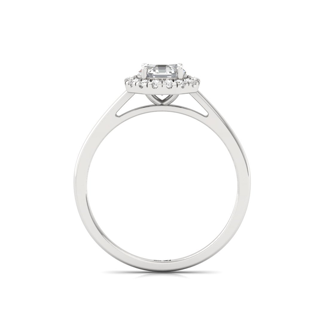 Octagon Cut Diamond Halo Engagement Ring | Timeless Lab Grown CVD Diamond Ring of Love & Devotion | 925 Silver | 10K | 14K | 18K - View 3
